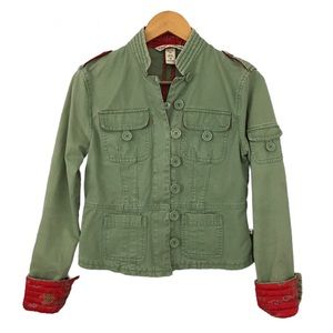Abercrombie & Fitch Y2K Army Green Utility Blazer Jacket Size M